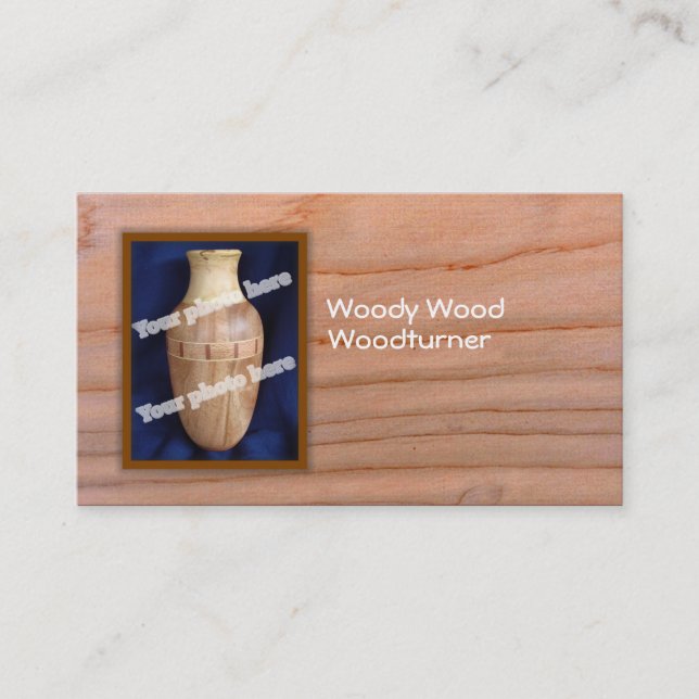 Woodturner Custom Photo Business Card Template (Front)