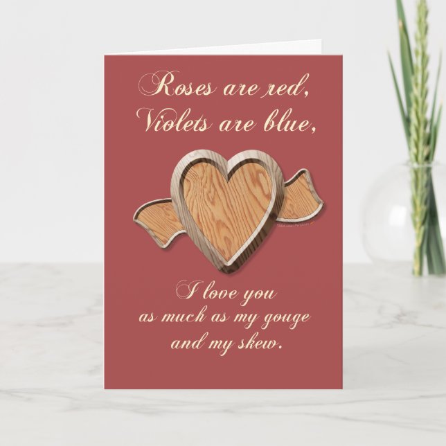 Woodturners Love Wooden Heart Card Template (Front)