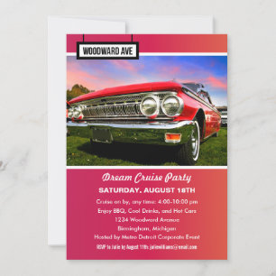 Woodward Dream Cruise Party Classic Car Invitation