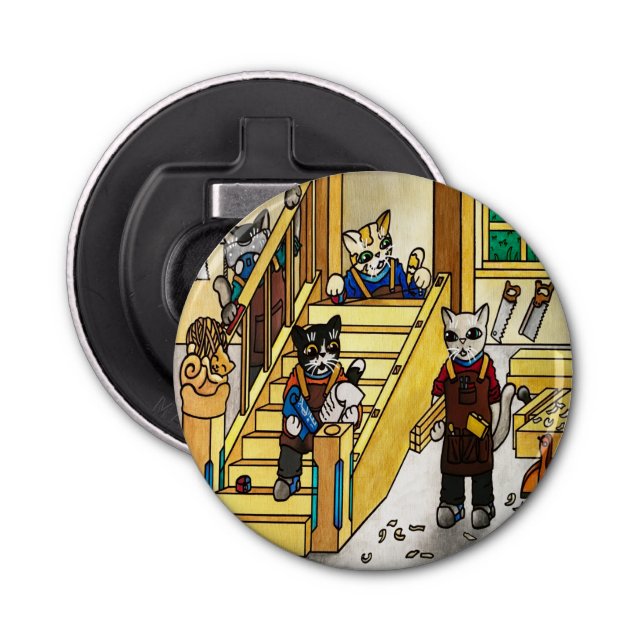 Woodwork Joinery Cats Bottle Opener (Front)