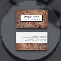 Woodworker - Border Wood Grain Business Card
