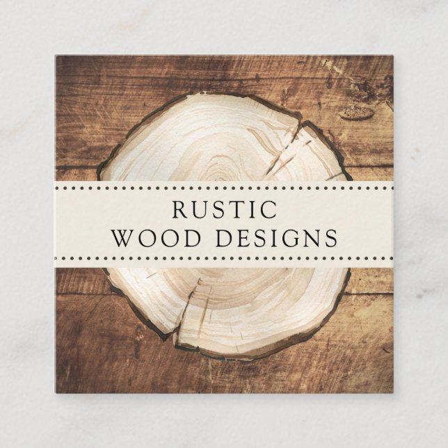 Woodworker Carpenter Rustic Wood Business Card (Front)