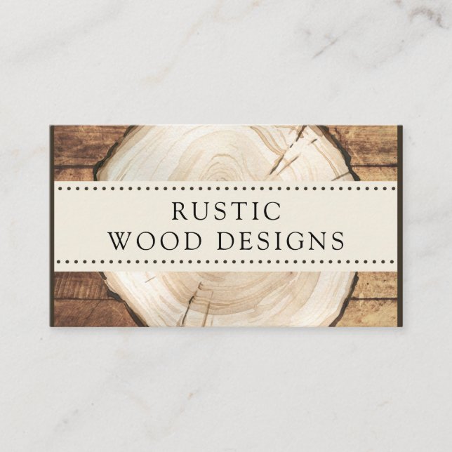 Woodworker Carpenter Rustic Wood Business Card (Front)