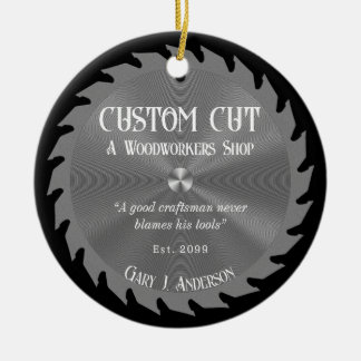 Woodworker Carpenter Saw Blade Ceramic Tree Decoration
