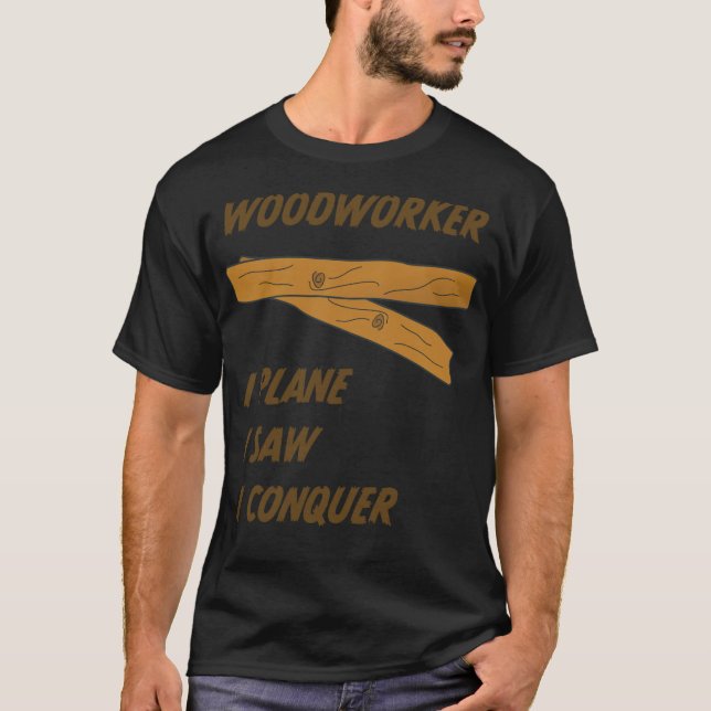 Woodworker Funny doughnut party animal constructio T-Shirt (Front)