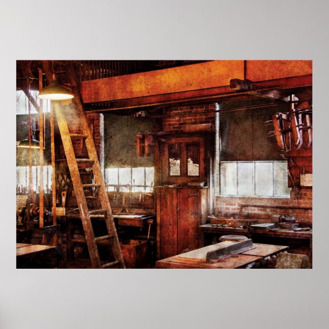 Woodworker - Old Workshop Poster (Front)