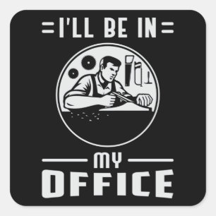 Woodworker Saw Woodworking Carpenter Gift Idea Square Sticker