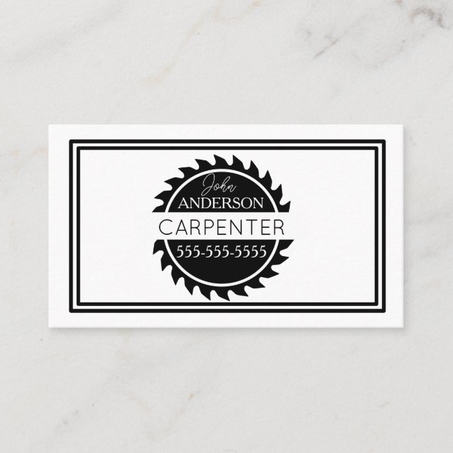 woodworker Tools Carpenter Handyman Business Business Card (Front)