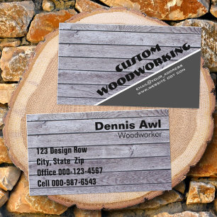 Woodworker Trade Vintage Weathered Grey Wood Slats Business Card
