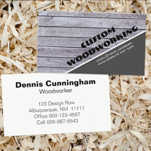 Woodworker Trade Weathered Vintage Grey Wood Slats Business Card