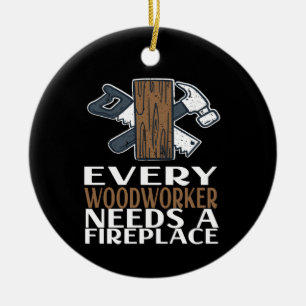 Woodworker Woodworking Gift Ceramic Tree Decoration