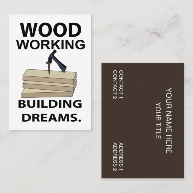 Woodworking Carpenter Construction  Business Card (Front/Back)