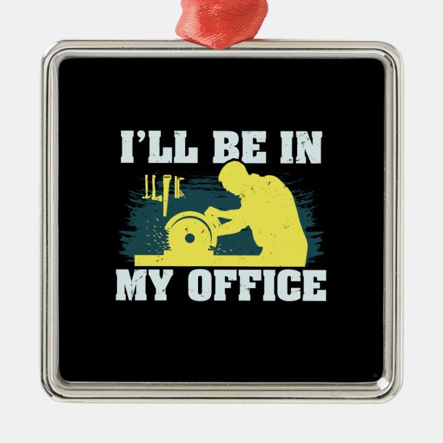 Woodworking Carpenter Gift Metal Tree Decoration (Front)