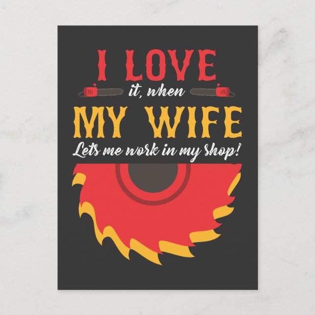 Woodworking Husband Carpenter Woodworker Dad Postcard (Front)