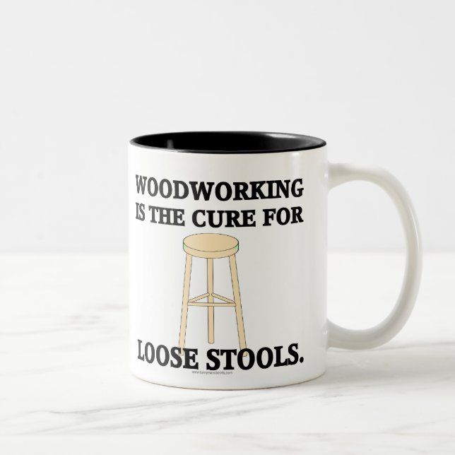 Woodworking Is The Cure Two-Tone Coffee Mug (Right)