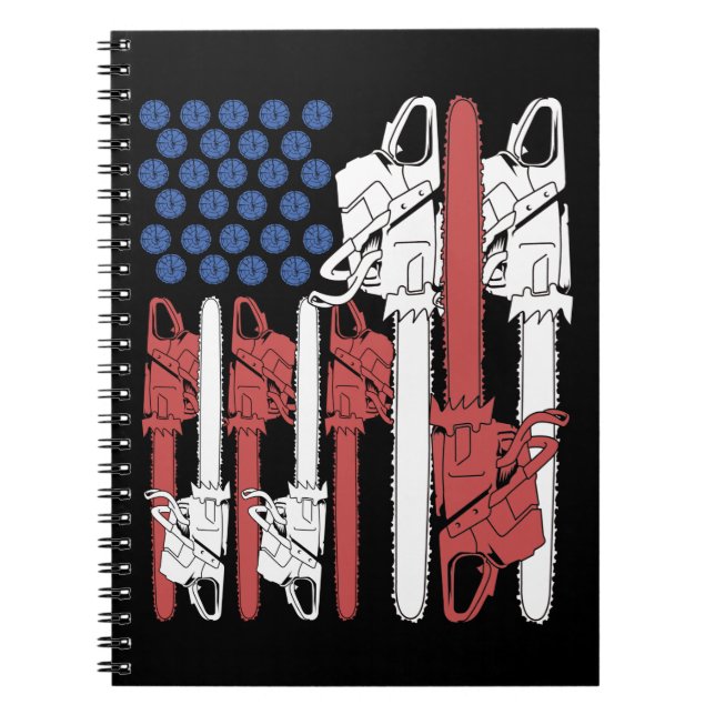 Woodworking Men Lumberjack Gifts Arborist Chainsaw Notebook (Front)