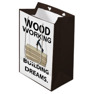 Woodworking Woodworker Carpenter Woodworking Medium Gift Bag