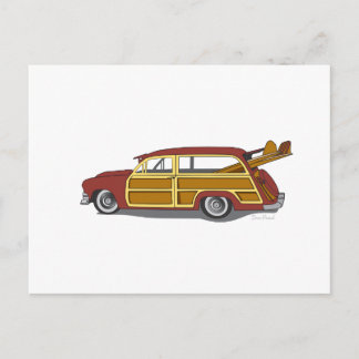 Woody Car Postcard