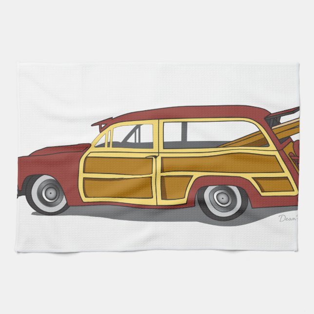 Woody Car Tea Towel (Horizontal)