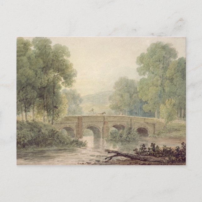 Woody Landscape with a Stone Bridge over a River Postcard (Front)