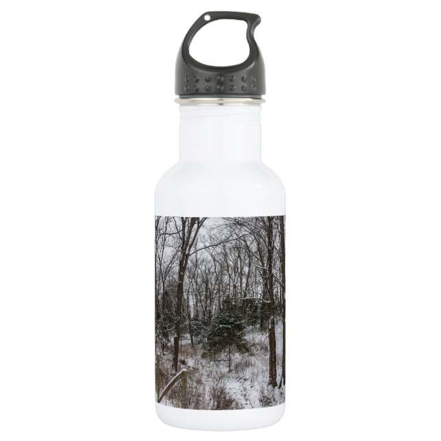 Woody Snow Day Stainless Steel Water Bottle (Front)