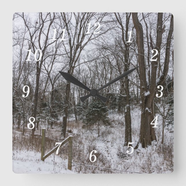 Woody Snow Day Wall Clock (Front)