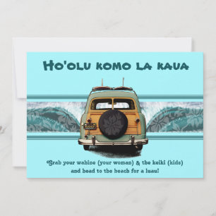 Woody Wave Luau Invitations