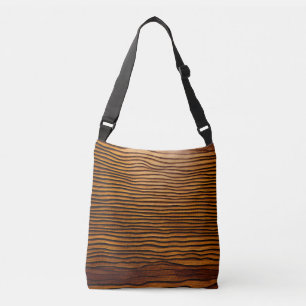 Woody Waves of Wonder - Elegant Wood Grain Modern  Crossbody Bag