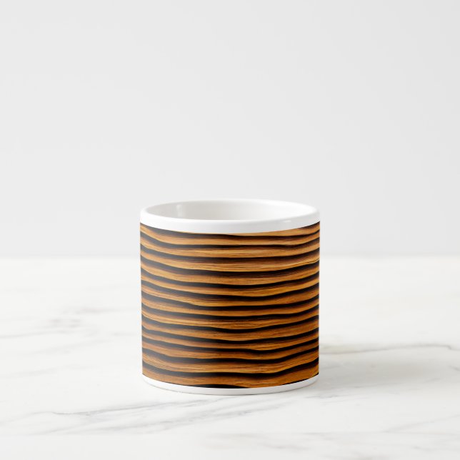 Woody Waves of Wonder - Elegant Wood Grain Modern  Espresso Cup (Front)