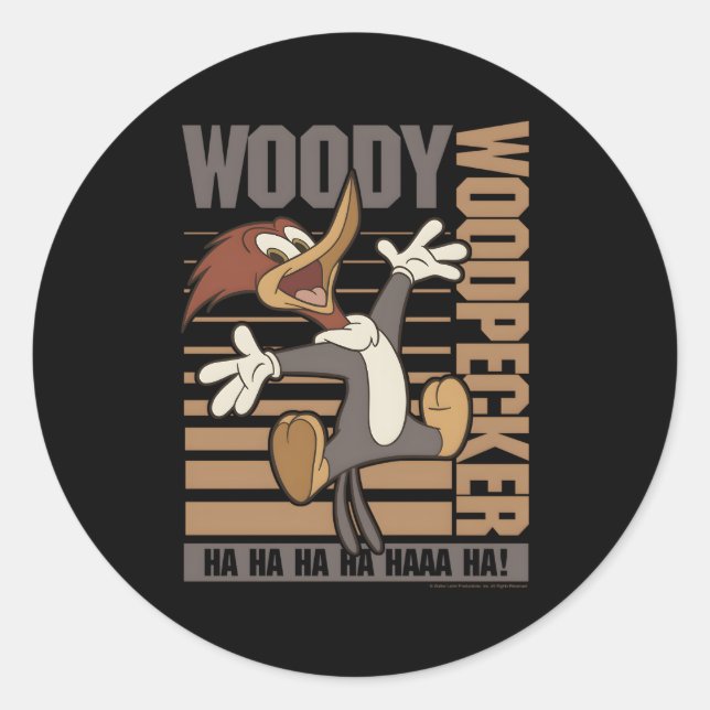 Woody Woodpecker Ha Ha Ha Jumg Classic Round Sticker (Front)