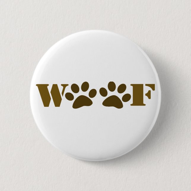 WOOF 6 CM ROUND BADGE (Front)