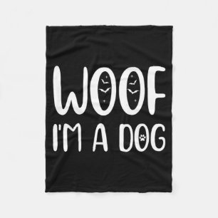 Woof A Dog Funny Halloween Dog Spooky Puppy Lover Fleece Blanket