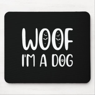 Woof A Dog Funny Halloween Dog Spooky Puppy Lover Mouse Mat