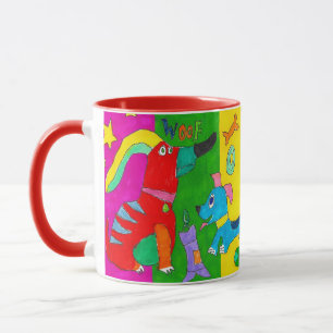 "Woof! Bark!" Colourful Dog Mug