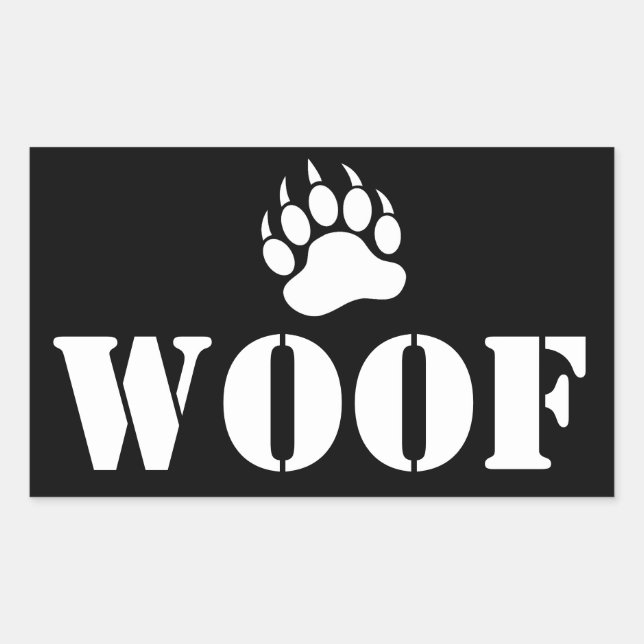 woof Bear Paw Rectangular Sticker (Front)