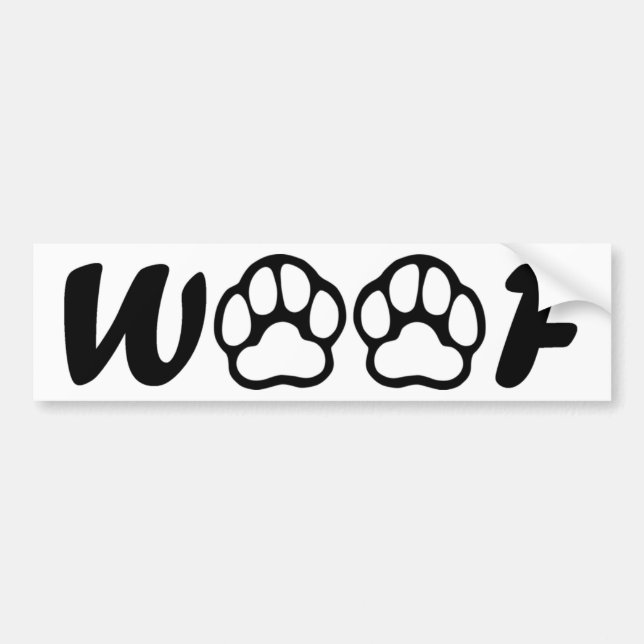"Woof" Bumper sticker (Front)