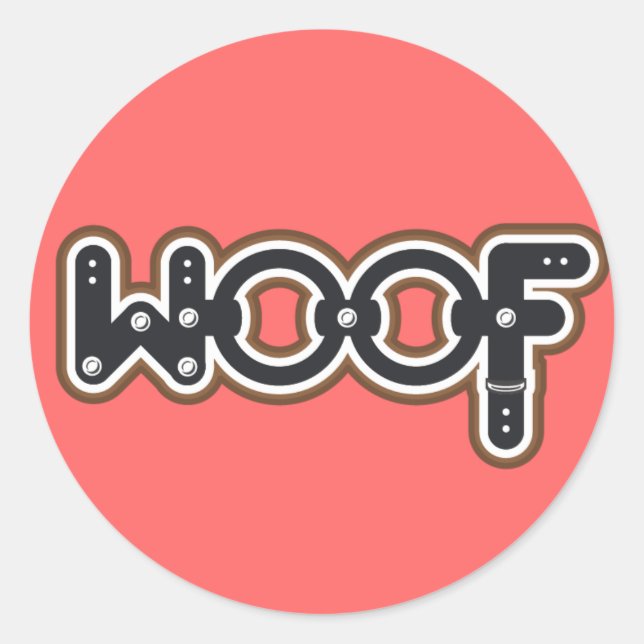 Woof Classic Round Sticker (Front)