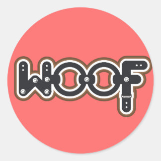 Woof Classic Round Sticker