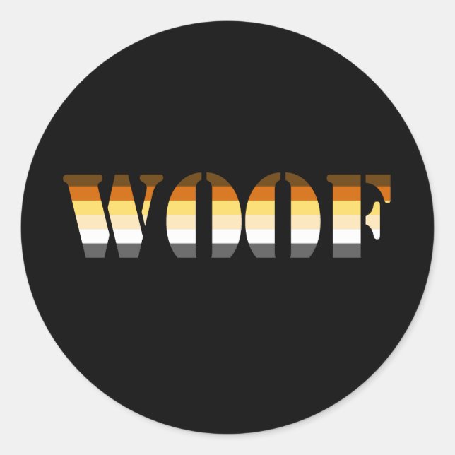 WOOF CLASSIC ROUND STICKER (Front)