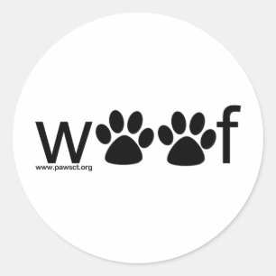 Woof Classic Round Sticker