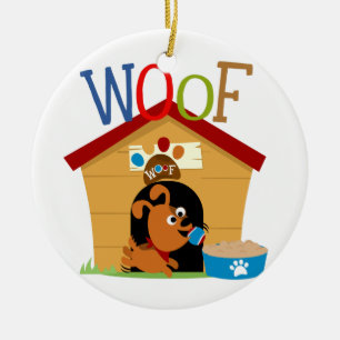 Woof Dog Ceramic Tree Decoration