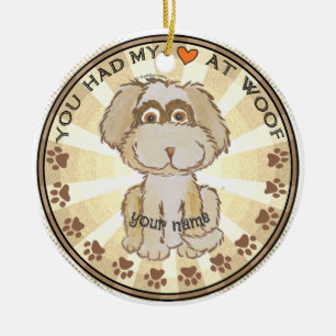 Woof Dog Ceramic Tree Decoration