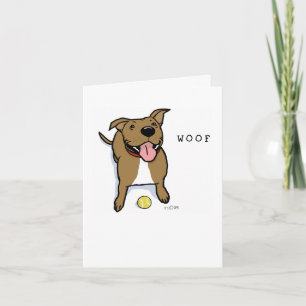 Woof Dog Cute Big Brown Dog Thank You Card