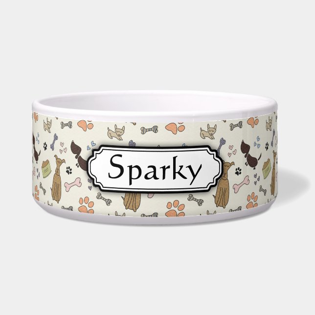 WOOF! Dog Lover - Puppies pattern personalizable (Front)