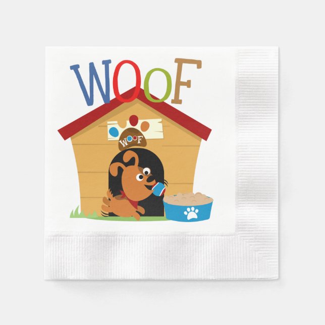Woof Dog Napkin (Front)