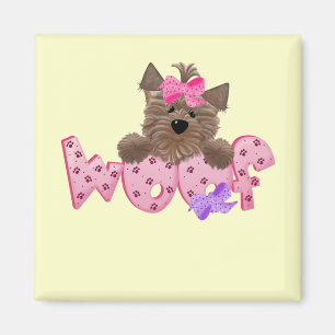 Woof Dog Pink Tshirts and Gifts Magnet