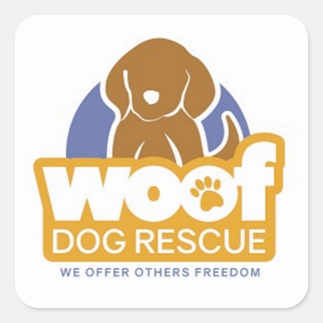 WOOF Dog Rescue Stickers for fun! (Front)