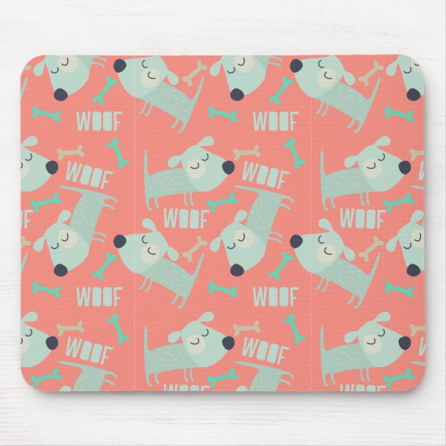 Woof Dogs and Bones Mouse Mat (Front)