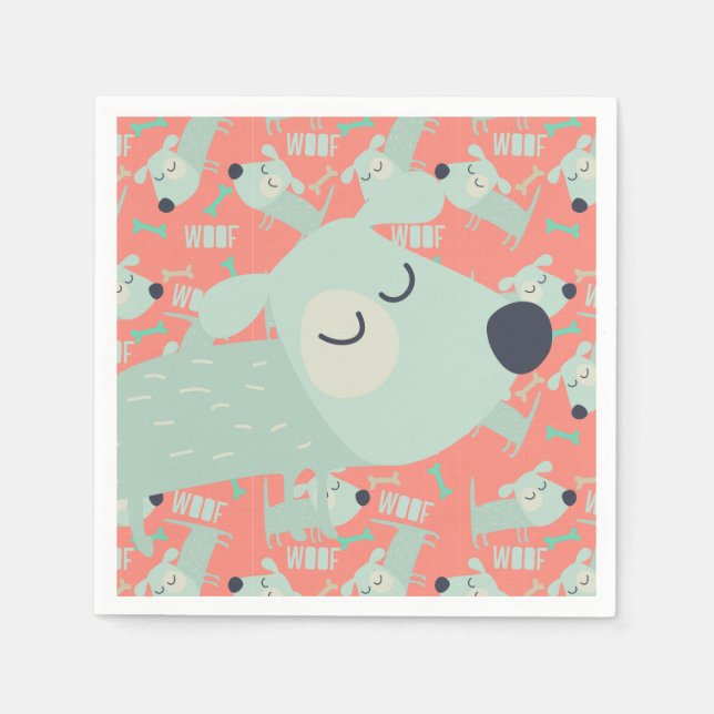 Woof Dogs and Bones Napkin (Front)