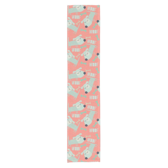 Woof Dogs and Bones Short Table Runner (Front)